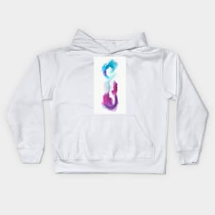 Creative abstract artwork made with translucent ink colors. Alcohol ink. Style incorporates the swirls of marble or the ripples of agate.  Abstract painting, can be used as a trendy background. Kids Hoodie